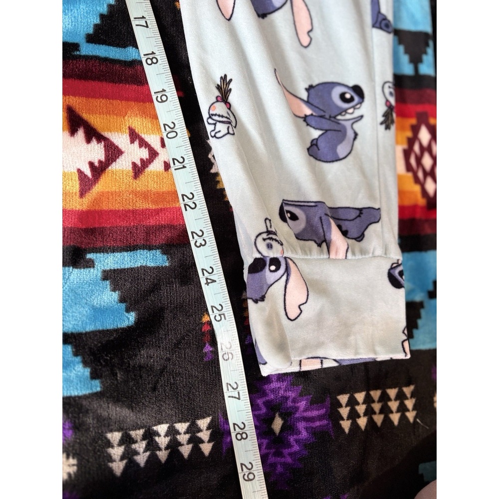 Disney Stitch Juniors Pj Set Soft Velour Pullon Jogger Pants Sz L (12-14) Blue - Picture 11 of 11